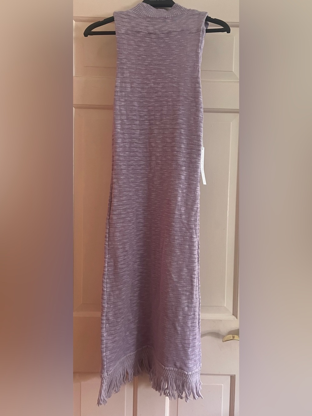 Anthropologie Callahan tuckernuck knit Lavender Fringe Dress nwt $168 fitted cos - Picture 5 of 7